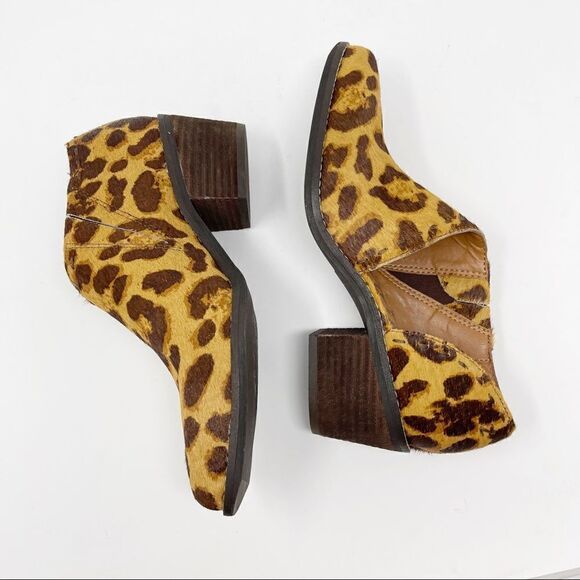Zodiac Maddie Calf Hair Cheetah Booties Slip On 6 - Picture 4 of 9